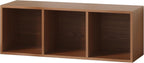 IOTXY DIY Modular Cube Bookcase - CubeXY Customizable Stackable Expandable Basic Shelving Units, 3-Cube Wooden Open Bookshelf for Fabric Storage Bin Organizer, Walnut