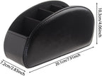 Remote Control Holder, PU Leather Remote Caddy Desktop Organizer with 5 Spacious Compartments for TV Remotes/Media Controllers/Office Supplies(Black)
