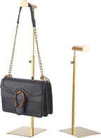 Purse Display Stand 2pack Gold Solid Bag Display Rack Counter Purse Organizer Adjustable Height Stainless Steel Hangbag Display Stand (Gold)