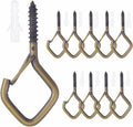 10 PCS Eye Screw Hooks for Hanging Heavy Duty with Safety Buckle.Metal Ceiling Hooks for Hanging Plants,Cup,Wind Chime,Bird Feeders,String Lights at Indoor&Outdoor,2.36 Inches Black