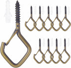 10 PCS Eye Screw Hooks for Hanging Heavy Duty with Safety Buckle.Metal Ceiling Hooks for Hanging Plants,Cup,Wind Chime,Bird Feeders,String Lights at Indoor&Outdoor,2.36 Inches Black