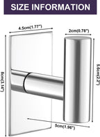 VAEHOLD Wall Towel Hooks, Heavy Duty Sticky Holder Waterproof Towel Hooks for Hanging Coat, Clothes, Closet Hook Wall Mount for Kitchen (Chrome, 2 Pack)