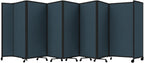 Versare Room Divider 360 Portable Wall Partition | Folding Panels | Large Freestanding Divider | Locking Wheels | Temporary Room Separator