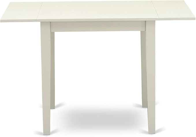 East West Furniture 1NDEN3-LWH-06 3 Piece Dining Table Set Contains a Rectangle Dinner Table with Dropleaf and 2 Dark Shitake Linen Fabric Upholstered Chairs, 30x48 Inch, Linen White