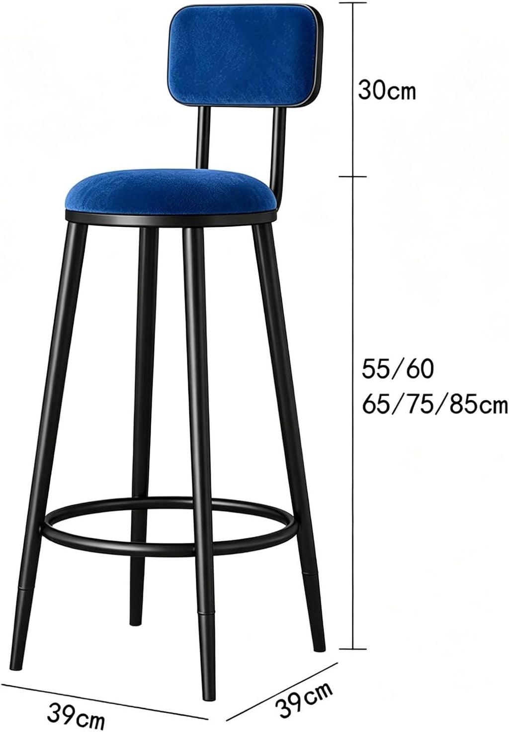 Tall Executive Office Chair, Metal Frame Side Chair, Commercial Stainless Steel Stool, Bar Stools, for Small Spaces Home Bedroom Study(Orange,75cm)