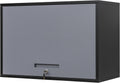 Yizosh Metal Wall Cabinet with Doors and Shelves, Wall Mounted Storage Cabinet for Garage, Basement, Kitchen, Warehouse (Black Gray, 21.6" H)
