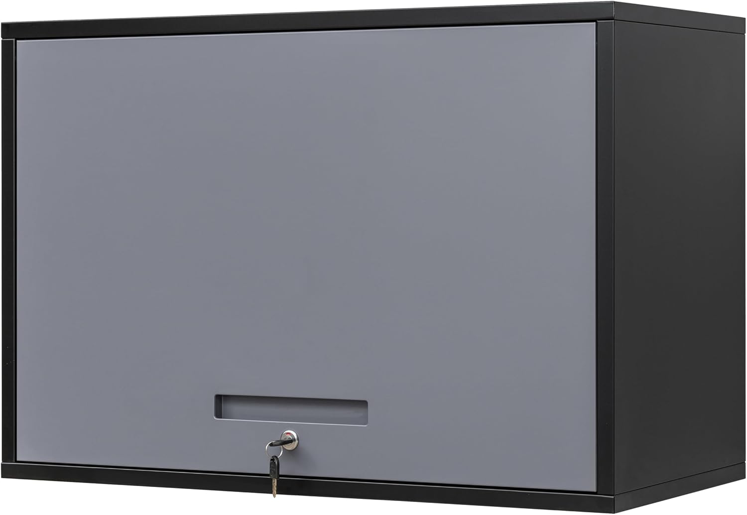 Yizosh Metal Wall Cabinet with Doors and Shelves, Wall Mounted Storage Cabinet for Garage, Basement, Kitchen, Warehouse (Black Gray, 21.6" H)