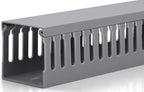 ZhiYo 99in(6X L16.5in) Professional Server Rack Cable Management Raceway, H2in x W2in Cable Raceway Kit, Electrically Safe PVC Open Slot Wire Raceway for Under Desk/Computer/Network Cords, Grey