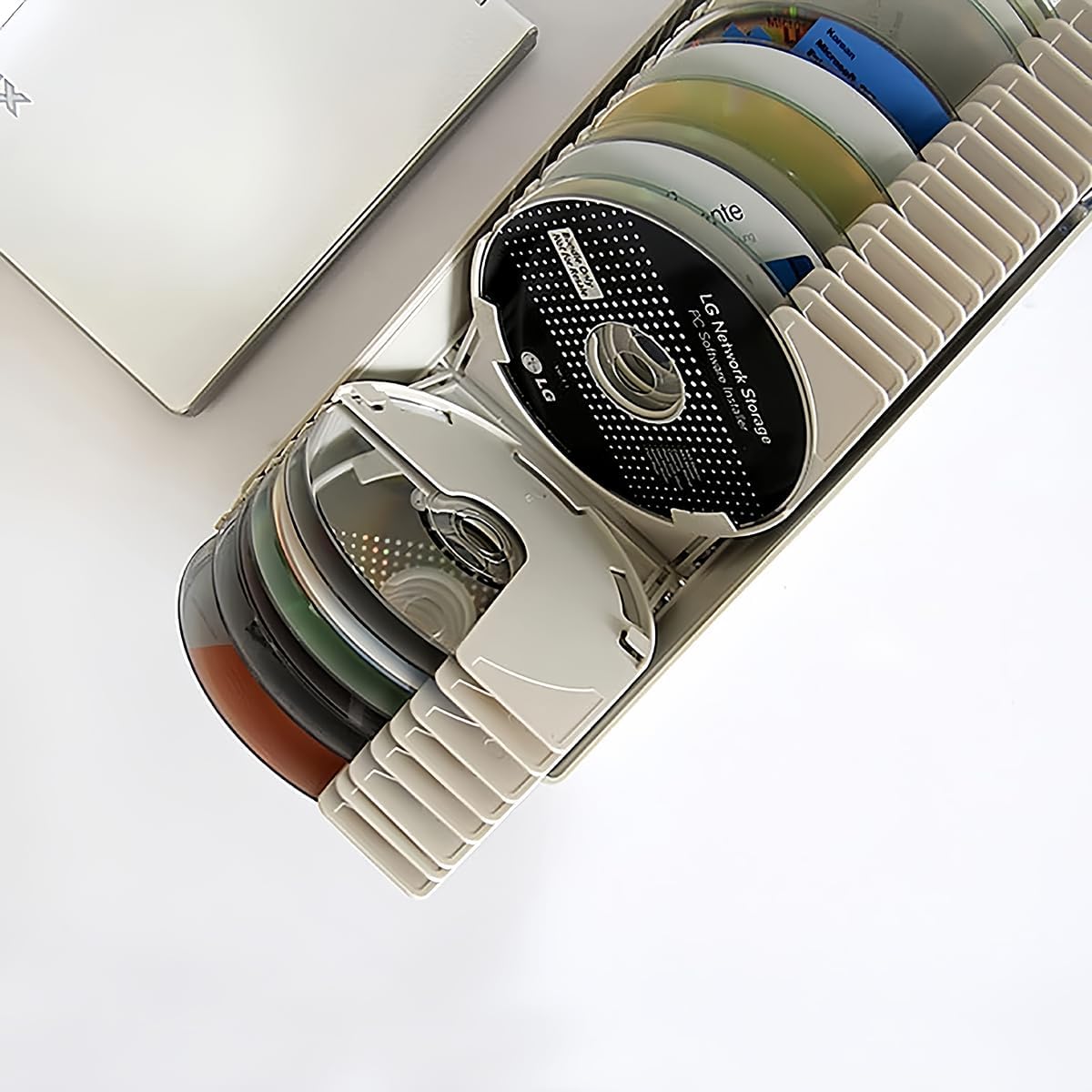 CD/BD/DVD Storage Box with Moisture Protection, Lockable - Holds 50 CDs, Great for Home and Office Use - 9.6'' x 5.5'' x 5.2,Grey