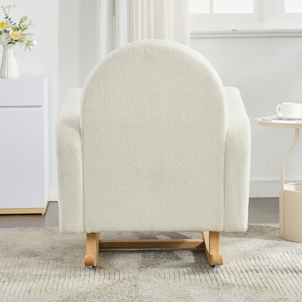 Accent Rocking Chair with Pillow, Ultimate Comfort for Your Home, Teddy Velve...
