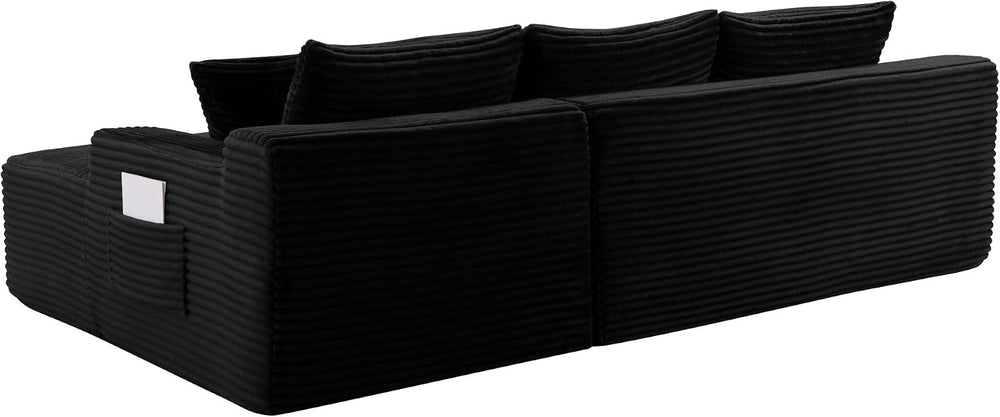 95" L-Shaped Cloud Sectional Couch, Right Facing Modular Compressed Sect...