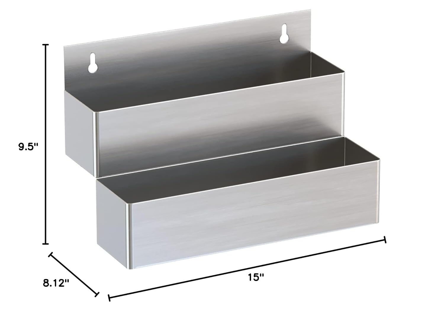 Stainless Steel Double Tier Speed Rail, Liquor Rack, Speed Rack, Bottle Holder - 15 Inch