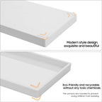 Vanity and Bathroom Tray, 15" ABS Countertop Organizer,Waterproof Vanity Tray for Toilet Tank,Perfume,Soap,Keys,Bathroom Accessories,Kitchen and Bath Trays,Non Slip Small Trays,White