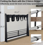 Folding Luggage Rack for Guest Room, Metal Foldable Suitcase Stand Holder with Metal Shelf for Bedroom, Black, 1 pack