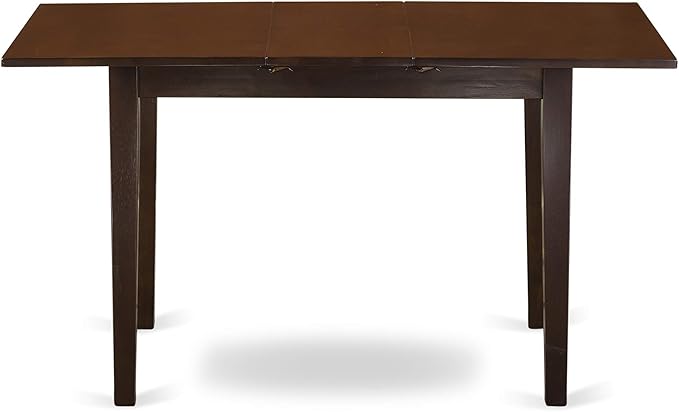 East West Furniture NOCE5-MAH-10 5 Piece Kitchen Table Set Includes a Rectangle Dining Room Table with Butterfly Leaf and 4 Dahlia Linen Fabric Upholstered Chairs, 32x54 Inch, Mahogany