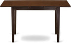 East West Furniture NOCE3-MAH-10 3 Piece Small Dinette Set Contains a Rectangle Butterfly Leaf Dining Table and 2 Dahlia Linen Fabric Upholstered Chairs, 32x54 Inch, Mahogany