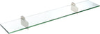 Spancraft Glass R-12x24-Brushed Steel Raven Glass Shelf, Brushed Steel, 12" x 24"