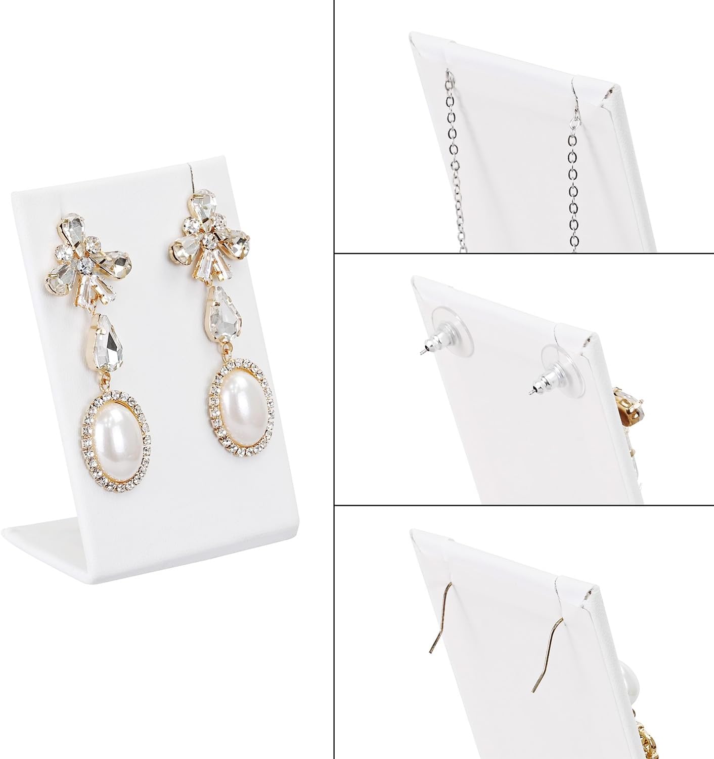 MOOCA Jewelry Display Set, Necklace Display Bust, Earring Organizer, Ring Holder Stand for Showcase and Store, Premium Fabric
