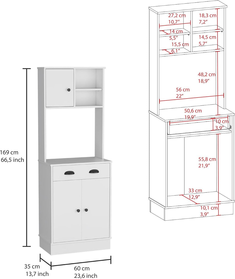 Albany Kitchen Pantry with 3-Doors Cabinet and Drawer
