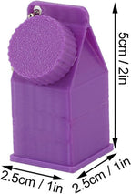 TOPINCN Milk Carton Box Keychain,Tolerant Holder Milk Carton Keychain Holder Mini Lactose Intolerance Pills Case Keychain Container (Purple)
