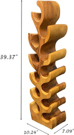 12 Bottle Wood Wine Rack Bottle Holder Stand for Freestanding Floor Tabletop Cabinet Handmade Rustic Brown Wooden Wine Rack Countertop Kitchen Cellar Storage Bar Corner Home Christmas Decor