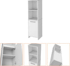 17.71" D*15.74" W*59.29" H Freestanding Kitchen Pantry with 2 Shelves, Single Door, Rectangular Storage Cabinet, Modern Minimalist, for Living Room, Dining Room, White