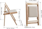 Folding Dining Chairs with Padded Seat Lightweight sillas para Fiestas,2 Pack Folding Chair for Dinner,Party Wedding,Picnic Event, 196LB Weight Capacity(Wood)