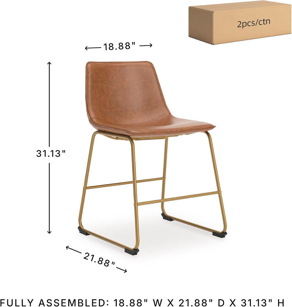 Signature Design by Ashley Crandox Dining Chairs Set of 2, Mid Century Modern...