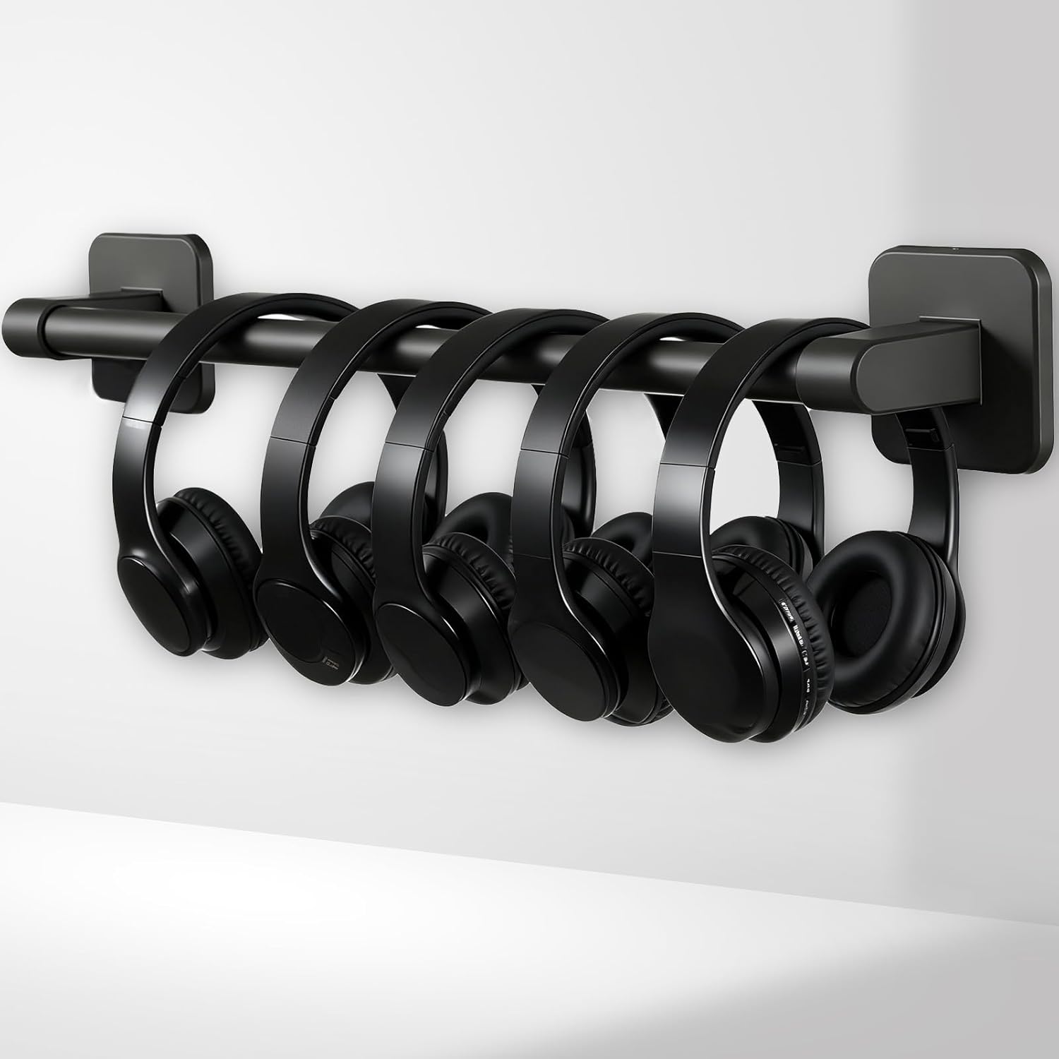 Classroom Wall Mounted Headphone Storage Rod, 2 Headphone Storage Rods with 4 Adhesive Hooks for Placing School Headphones