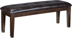 Signature Design by Ashley Haddigan Traditional Upholstered Dining Room Bench, Dark Brown