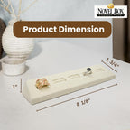 Novel Box 5-Slot Beige Linen Rings/Earrings/Cufflinks Holder Tray 8.12x1.75x1 Inches - Ring Holder Organizer for Selling or Personal Use - Jewelry Display Trays for Special Occasions