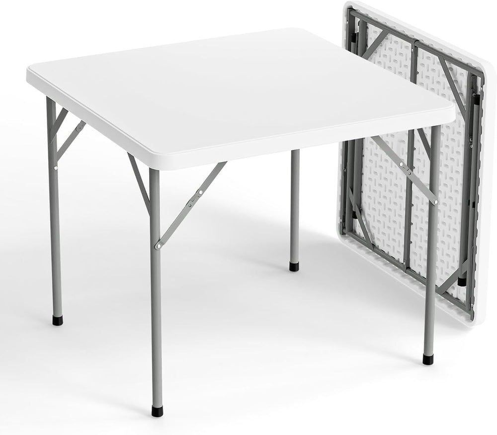 VINGLI White Card Square Table, 34 inch Foldable Legs Full Table Top, Easy to...