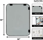 MZON 30x36 Inch Matte Black Wall Mirror, Large Rounded Rectangle Mirror for Living Room or Bathroom, Anti-Rust Frame & Tempered Glass, Horizontal/Vertical Mount - Luxe & Modern Wall Decor