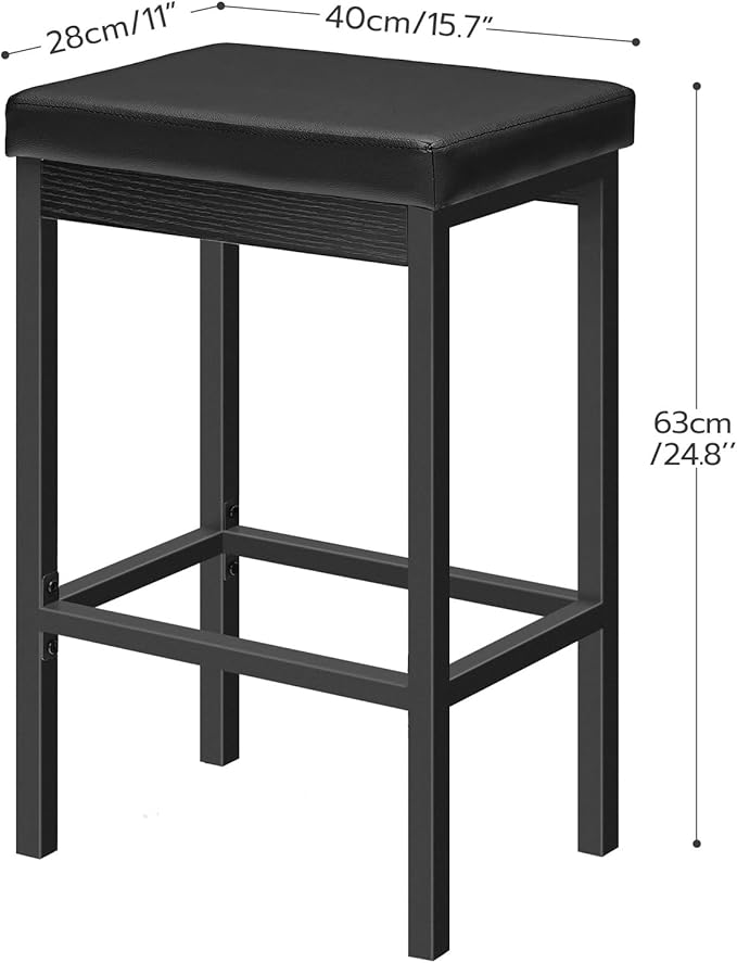 HOOBRO Bar Stools, Set of 4 Bar Chairs, 24.8-Inch Height Stools, Breakfast Ba...