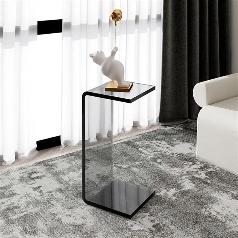 Side Table,C Shaped End Table, Acrylic Sofa Side Table, Bedside Table for Bed...