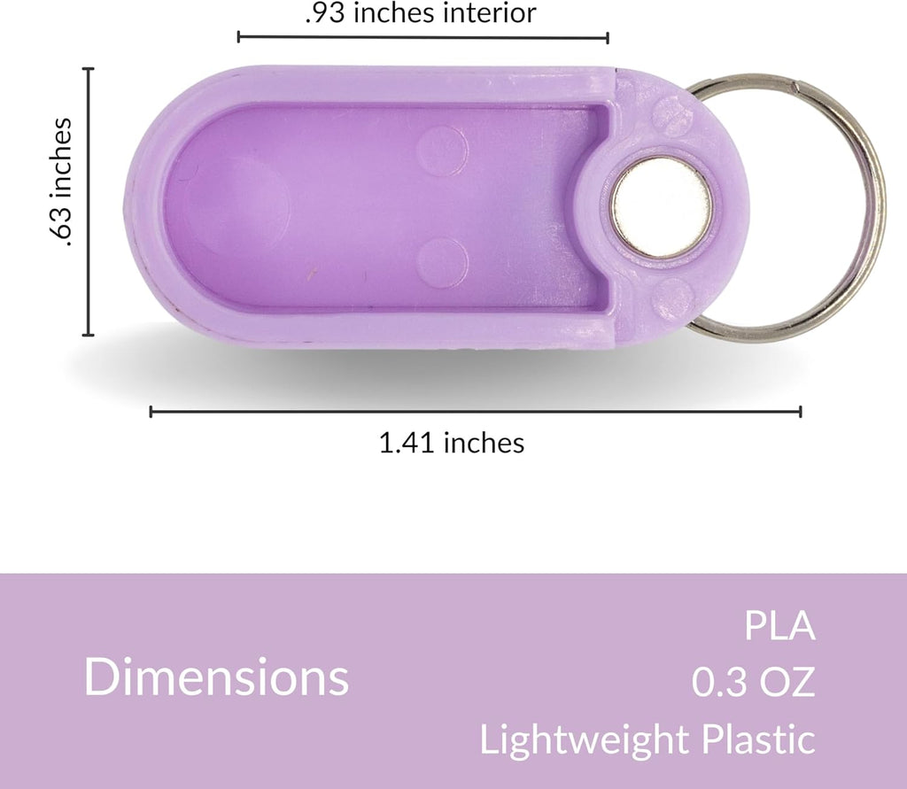 Keychain Pill Holder Single Pack – Lightweight Magnetic Pill Organizer for Daily Medication Storage, Portable Micro Pill Case for Travel, Durable and Discreet (Lavender)