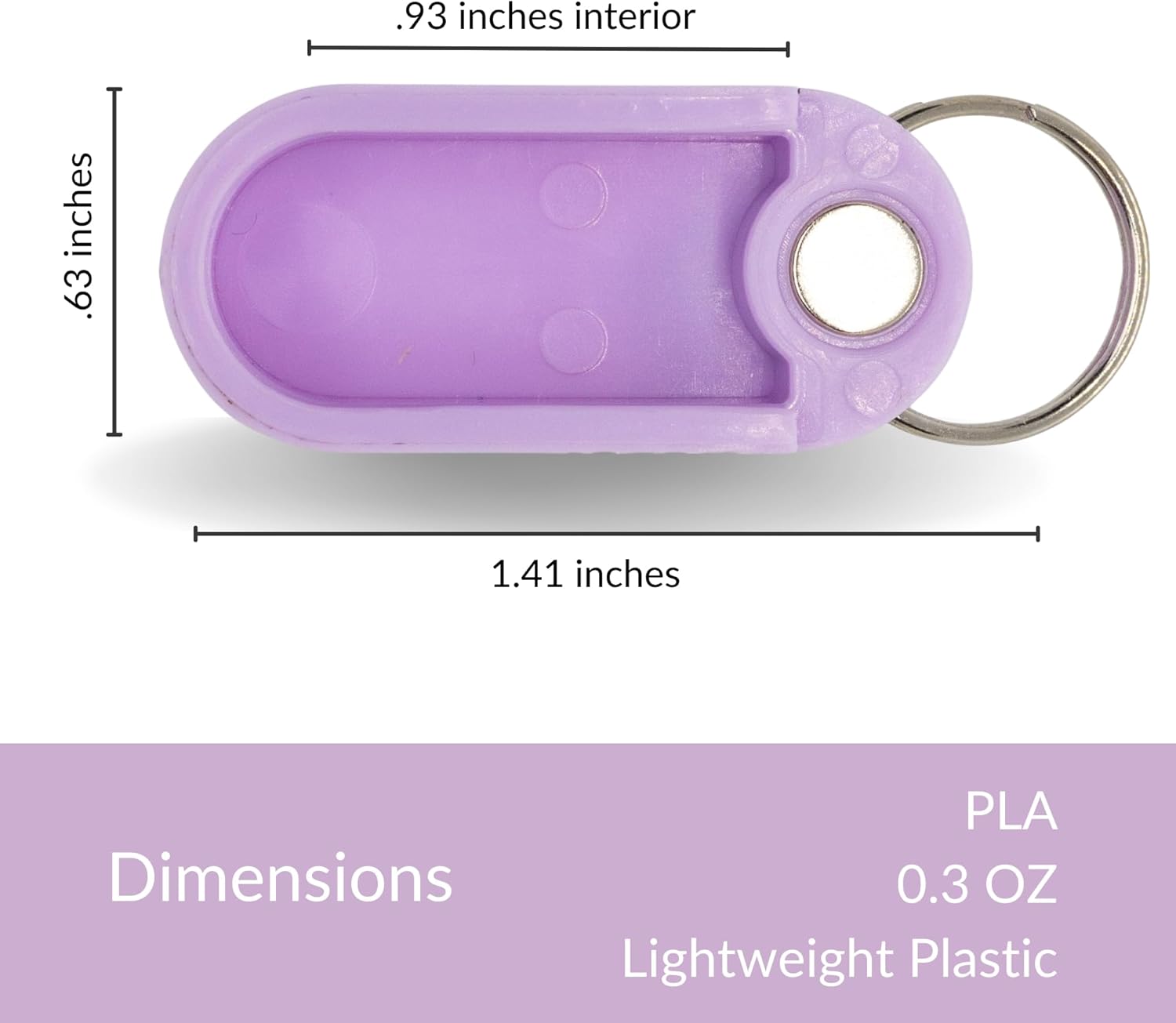 Keychain Pill Holder Single Pack – Lightweight Magnetic Pill Organizer for Daily Medication Storage, Portable Micro Pill Case for Travel, Durable and Discreet (Lavender)