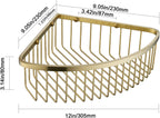Bathroom Shower Caddy Corner Shelf Basket, Ultra Sturdy Rust-Proof Stainless Steel Shelf Organizer Shampoo Holder, Wall Mounted Storage Rack for Bathroom Kitchen, Brushed Gold