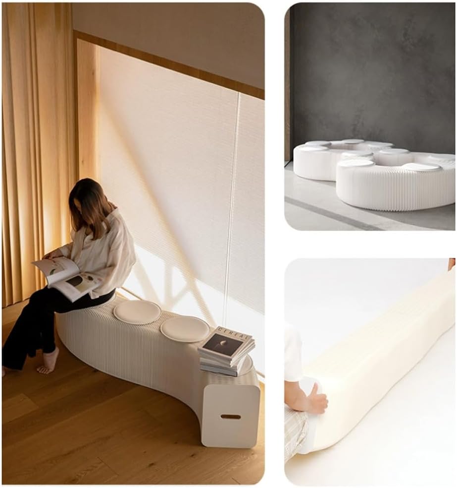Folding Paper Stool Sofa Chair, Folding Paper Stool for Office,Reception Room...
