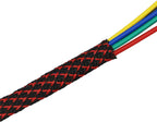 30ft PET Expandable Sleeving Wire Cable Sleeve (2/5" Red&Black 30ft)