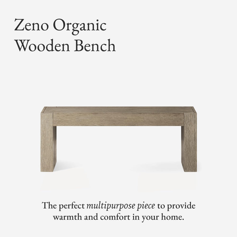 Maven Lane Zeno Bench, Grey Solid Wood | Handcrafted Solid Wood Bench, Ideal ...