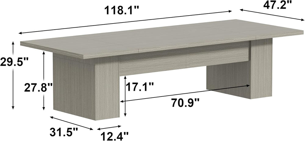 MOUMON 118 inch Kitchen Dining Table for 8-10, Wood Rectangular Kitchen Table...