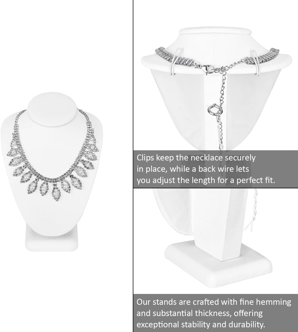 MOOCA Jewelry Display Set, Necklace Display Bust, Earring Organizer, Ring Holder Stand for Showcase and Store, Premium Fabric