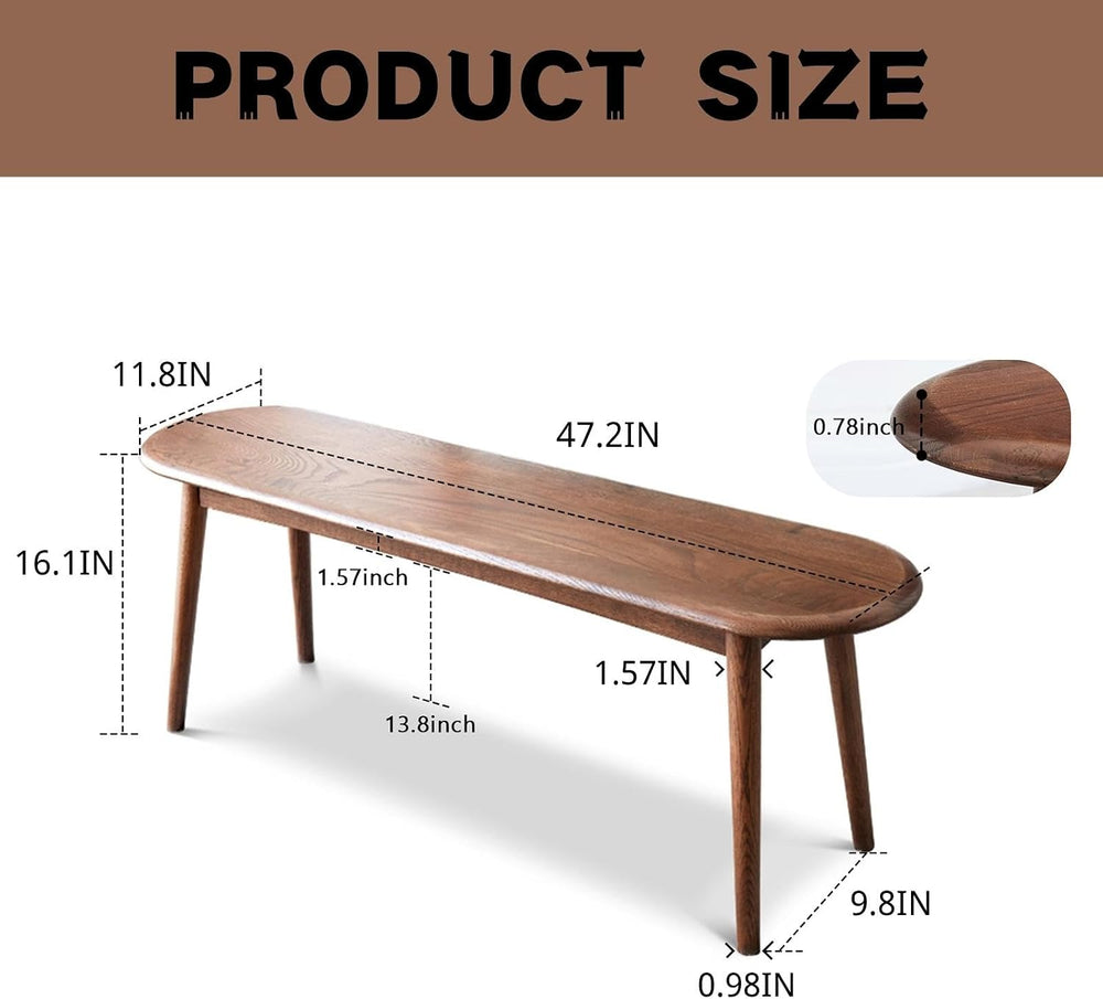 100% Solid Oak Wood Dining Bench,Wooden Bench Indoor for Entryway | Bench Ind...