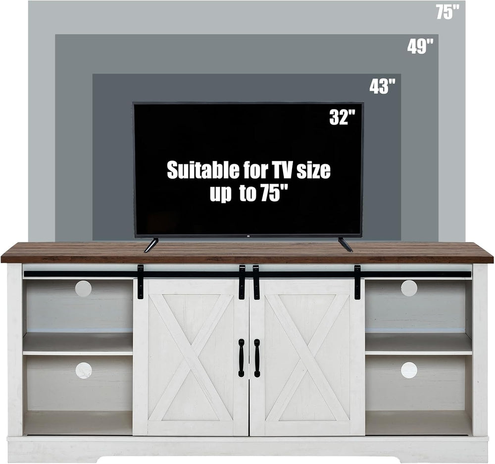 AMERLIFE 65" TV Stand for Living Room, Entertainment Center, White | Far...