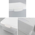 14 Quart Clear Storage Box, Underbed Plastic Latch Box with White Lids, 2-Pack