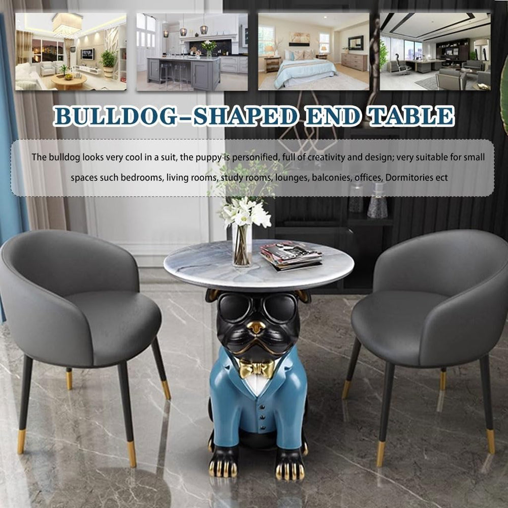 Cool Bulldog Appearance Side Table, Cartoon Animal Accent Table, Small Space ...