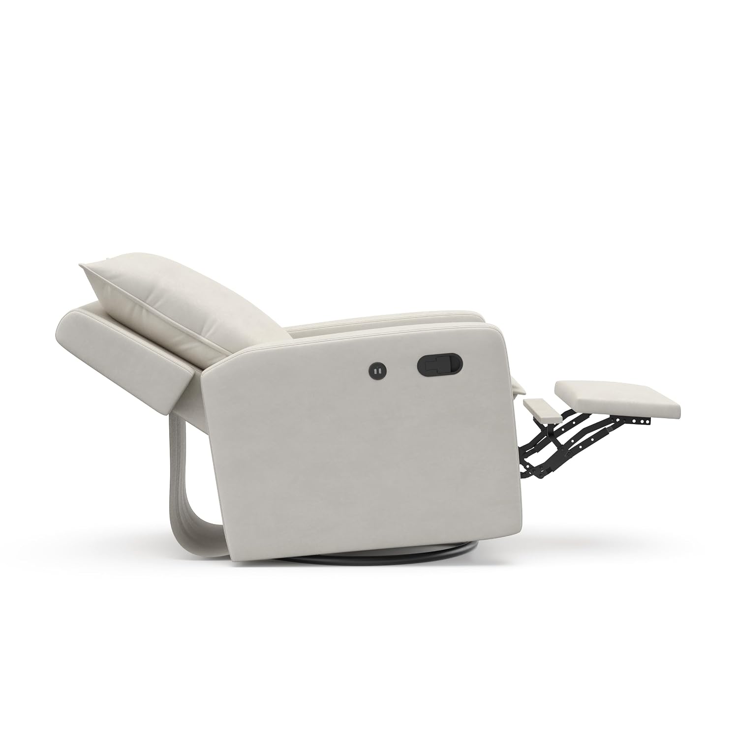 Storkcraft Timeless Recliner Swivel Glider with USB Charging Ports, Ivory | USB-C and USB-A Charging Port, 360-Degree Metal Swivel Base, Manual Extending Foot Rest, Glider Rocking Chair
