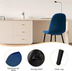 CangLong Modern Velvet Chairs with Metal Legs for Living, Bedroom, Restaurant, Dining Room, Set of 4, Dark Blue