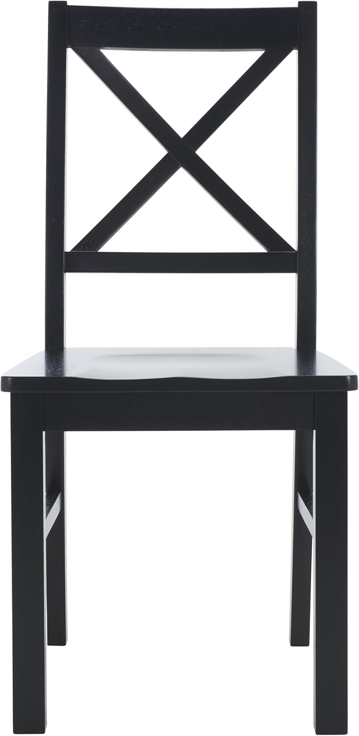 SAFAVIEH Home Collection Akash Farmhouse Black Dining Chair Set of 2